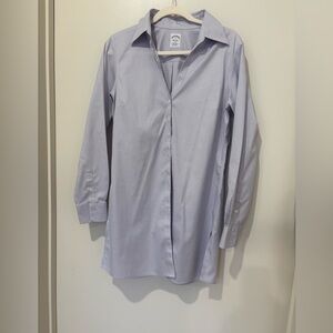 Women’s Brooks Brothers Lavender Tunic Button Up Cotton NonIron Dress Shirt 12